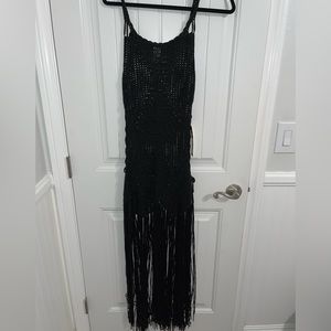 Black crotchet coverup dress